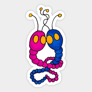 cute worm in love Sticker